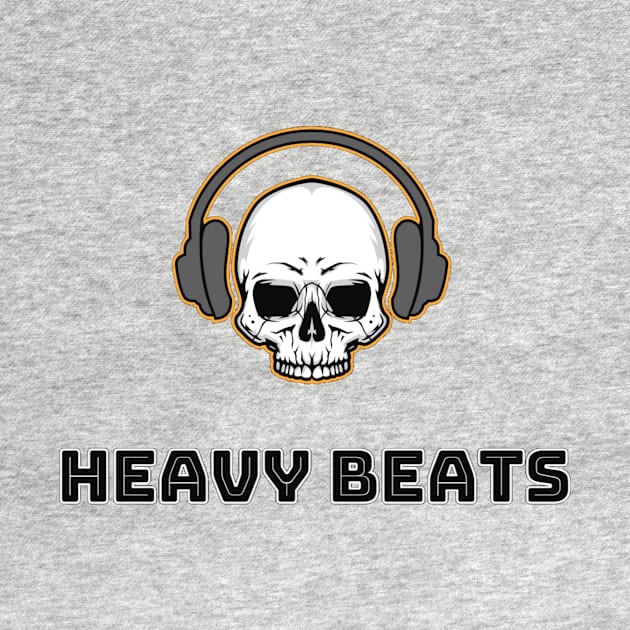 Skull with Grey Headphones by Heavy Beats